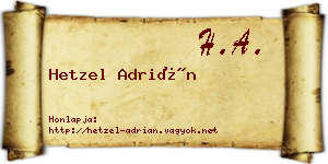 Hetzel Adrián névjegykártya